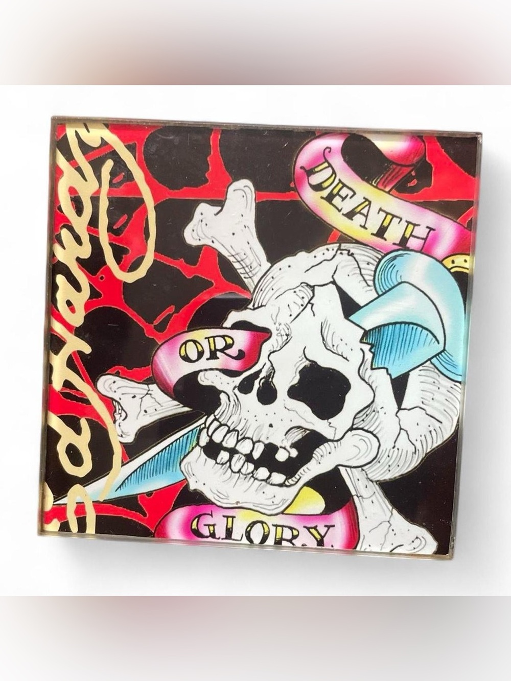 Ed Hardy Skull Tile Coasters in Black, Red, White, Green, Blue - Picture 2 of 5